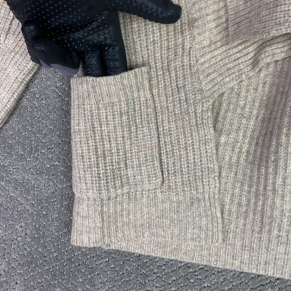 J. Crew Cardigan Sweater Women's Medium Beige Light Brown Open Front Lambswool - Picture 3 of 13